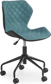 Sedia da ufficio Matrix in nero/turchese - H 78-88 cm