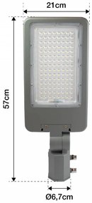 Armatura Stradale LED 100W Programmabile, Classe II con driver Philips Colore  Bianco Naturale 4.000K