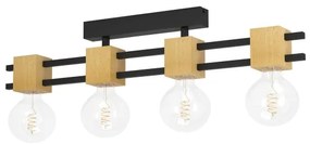 Eglo 390189 - Lampadario a plafone LEVANTARA 4xE27/40W/230V nero/marrone
