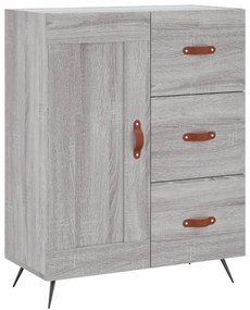 Credenza Grigio Sonoma 69,5x34x180 cm in Legno Multistrato