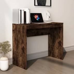 Scrivania Rovere Fumo 90x40x72 Cm İn Legno Multistrato /