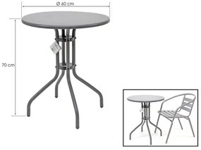 Tavolino In Metallo Rotondo Da Esterni 70x60 Cm