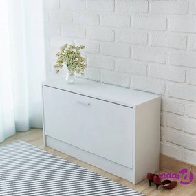 vidaXL Panca con Scarpiera Bianca 80x24x45 cm