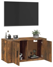 Mobile porta tv a parete rovere fumo 80x34,5x40 cm
