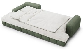 Divano angolare verde allungabile/con contenitore (con penisola a sinistra/con chaise lounge) Linz – Cosmopolitan Design