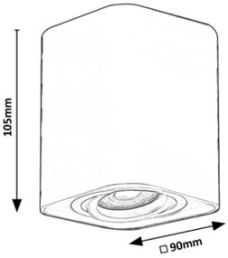 Rabalux 2049 - Faretto KOBALD 1xGU10/42W/230V nero