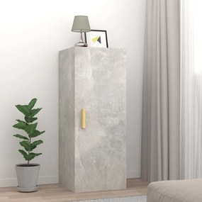 Armadietto A Muro Grigio Cemento 34,5x34x90cm Legno Multistrato /