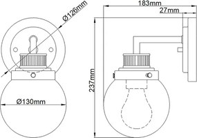 Quintiesse QN-POPPY1-PC-BATH Lampada da parete per bagno POPPY 1xE27/60W/230V IP44, cromo lucido