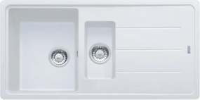 Lavello integrato 1.5 vasche in fragranite bianco FRANKE Boston L 50 x L 97 cm, reversibile
