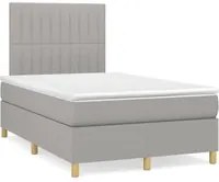 Letto a Molle Materasso e LED Grigio Chiaro 120x190 cm Tessuto 3270260