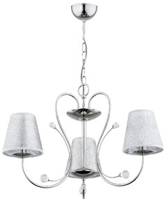 Lampadario a sospensione con catena UNITY 3xE27/15W/230V cromo lucido