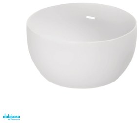 Azzurra Ceramica Lavabo D'Appoggio "Elegance Circle" Da Diam 40x20 Cm In Ceramica Bianco Lucido