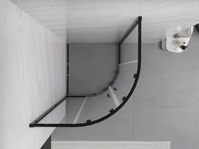 Mexen Exo-S Duo cabina doccia semicircolare scorrevole 90 x 90 cm, trasparente, nera - 8132-090-090-70-00