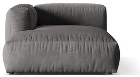 Parte divano componibile grigio (con penisola a sinistra) con rivestimento in velluto Martina – Micadoni