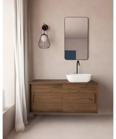 Mobile da bagno sotto lavabo Velvet trebino lamellare satinato L 100 x H 53 x P 45 cm 2 cassetti 2 ante, lavabo non incluso