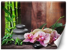 Carta Da Parati, Orchidea con bambù