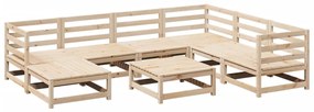 Set divani da giardino 8 pz in legno massello di pino