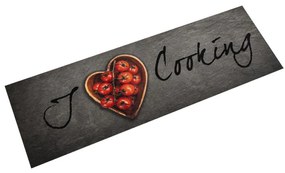 Tappeto Da Cucina Lavabile Testo Cucinare 45x150 Cm İn Velluto /