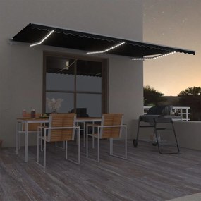 Tenda Automatica Con Sensore Vento E Led 600x300 Cm Antracite /
