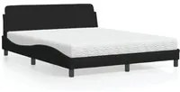 Letto con Materasso Nero 160x200 cm in Tessuto 3208426