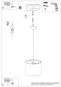 Sollux SL.1403 - Lampadario a sospensione con filo NOVA 1xE27/15W/230V diametro 30 cm bianco