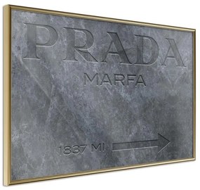 Poster  Prada (Grey)  Cornice Quadri Cornice d'oro, Larghezza x Altezza Home decor 45x30