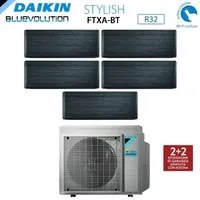 Climatizzatore Condizionatore Daikin Bluevolution Penta Split Inverter serie FTXA-BT STYLISH REAL BLACKWOOD 9+9+9+12+12 con 5MXM90N R-32 Wi-Fi Integrato 9000+9000+9000+12000+12000 Colore Legno Nero - Garanzia Italiana