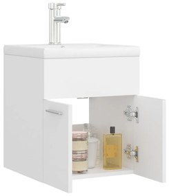 Mobile bagno con lavabo integrato bianco in legno multistrato