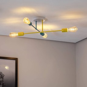 Plafoniera soffitto Cambridge HELAM, dimmerabile, Giallo / Arancione, Soggiorno / Sala da pranzo, Metallo, Plafoniera
