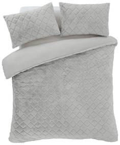 Set copripiumino e federa grigio in micropile per letto singolo 135x200 cm Cosy Diamond – Catherine Lansfield