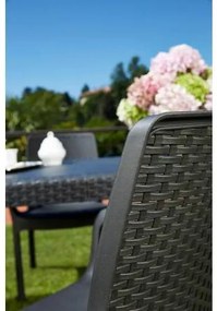 Sedia da esterno Damols, Seduta da giardino, Sedia per tavolo da pranzo, Poltrona outdoor effetto rattan, 100 % Made in Italy, 54x60h82 cm, Antracite