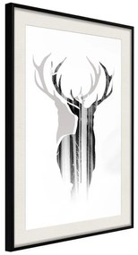 Poster  Guardian of the Forest  Cornice Quadri Cornice nera con pass-partout, Larghezza x Altezza Home decor 20x30