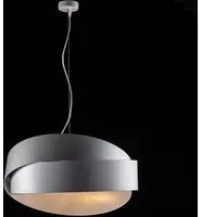 Lampadario a sospensione in ferro Bianco Argento due luci 46x h22 cm