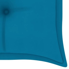 Panchina Batavia con Cuscino Azzurro 150 cm Legno Massello Teak