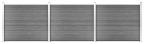 Set Pannello Di Recinzione İn Wpc 526x146 Cm Grigio /