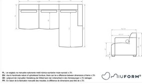 Divano angolare componibile beige (con penisola a destra) Flex Felix – Miuform