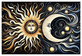 Quadro su tela – Sole e luna