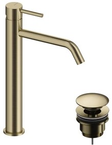 Rubinetto per lavabo LOOP oro spazzolato lucido SANYCCES