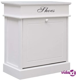 vidaXL Scarpiera Bianca 50x28x58 cm in Legno di Paulownia