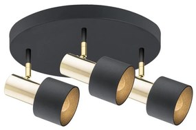 Argon 6006 - Faretto DORIA 3xE27/15W/230V nero/ottone