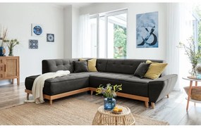 Divano letto angolare grigio scuro L, angolo sinistro Dazzling Daisy - Miuform