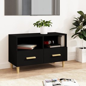 Mobile Porta Tv Nero 80x36x50 Cm İn Legno Multistrato /