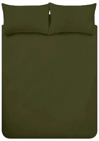 Set copripiumino e federa color kaki in flanella per letto singolo 135x200 cm Brushed – Catherine Lansfield