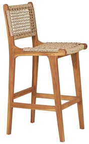 Sgabello da bar di colore naturale in teak massiccio (altezza della seduta 60 cm) Derby – House Nordic