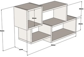 Mensola AFRO 51x90,6 cm bianco/nero