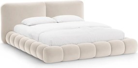 Letto matrimoniale imbottito avorio con contenitore con rete inclusa 160x200 cm Solange – Micadoni