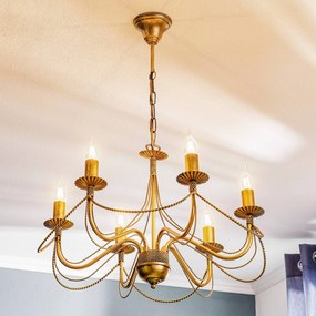 EMIBIG LIGHTING Lampadario Tori 6, 6 luci, oro