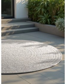 Tappeto da interno/esterno rotondo grigio/avorio ø 160 cm Duet Kona – NORTHRUGS