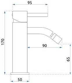 REA-B4702 - Miscelatore per bidet LUNGO 17 cm oro spazzolato