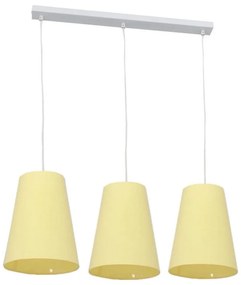 Lampadario a sospensione con filo PINIO 3xE27/60W/230V giallo